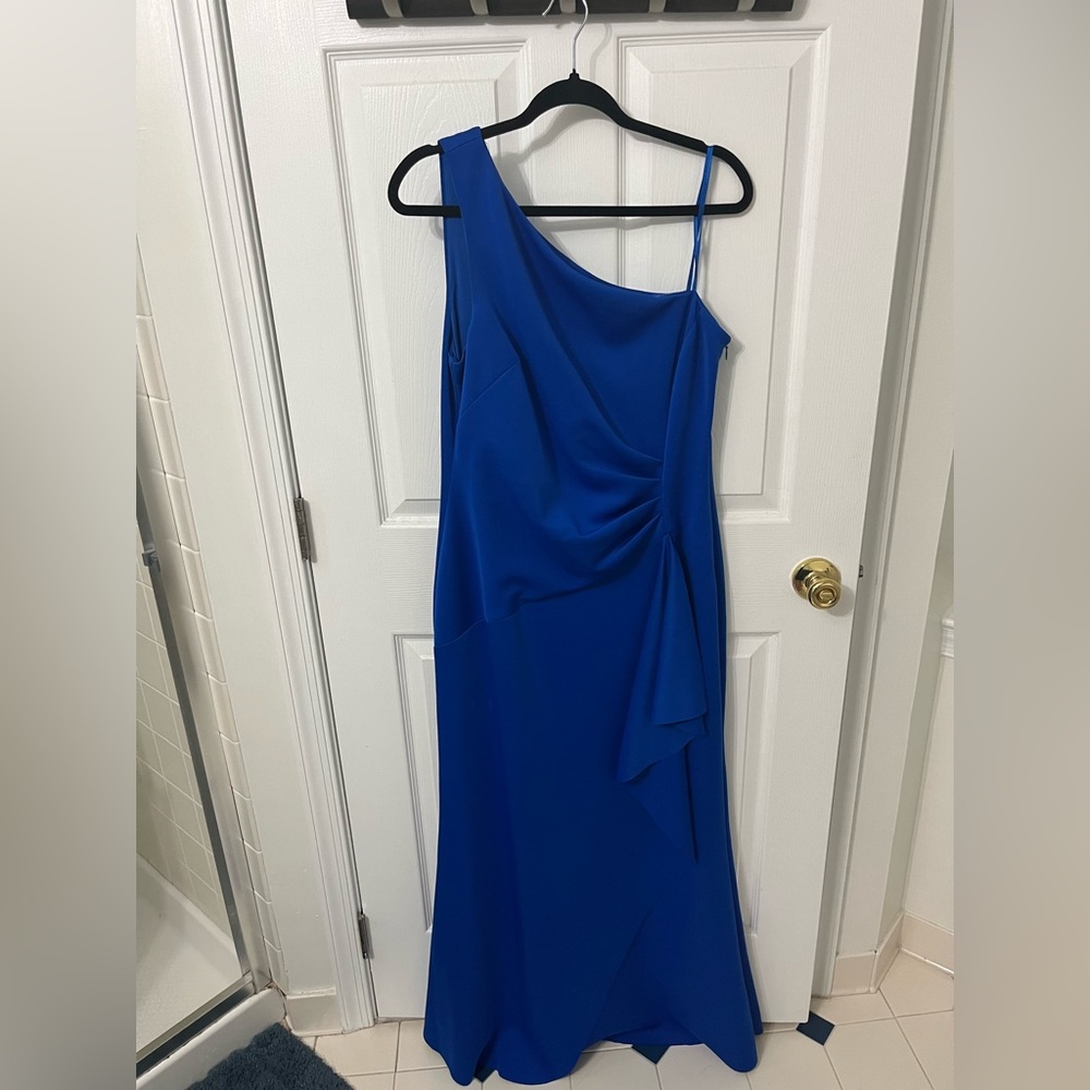 Eliza J One Shoulder Gown- Cobalt Blue
